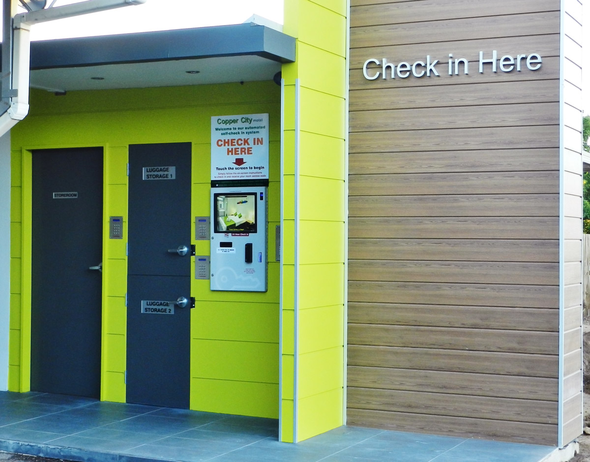Automated self check-in kiosk for Copper City Motel, Mt Isa